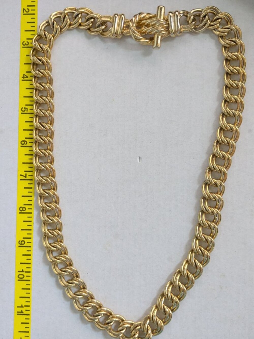 Vintage ACCESSOCRAFT N.Y.C. Chunky Chain Link Rope Clasp Necklace